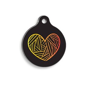 Pet Tag Art Kalp Çizimi Yuvarlak Köpek Künyesi