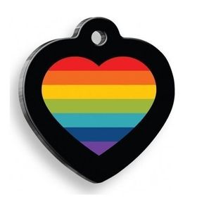 Pet Tag Art Kalp Gökkuşağı Kalp Şekilli Köpek Künyesi
