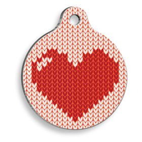 Pet Tag Art Kanaviçe Kalp Yuvarlak Kedi ve Köpek Künyesi
