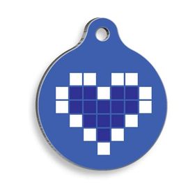 Pet Tag Art Mavi Kalp Yuvarlak Köpek Künyesi