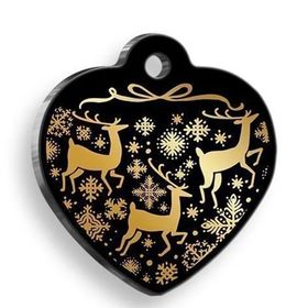 Pet Tag Art Medium 3,2x3,5 cm Christmas Serisi Blacked Kalp Kedi Ve Köpek Künyesi
