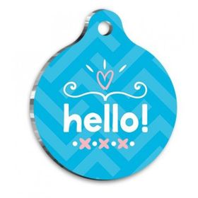 Pet Tag Art Qr Smart ID Mavi Hello Kedi Köpek Künyesi