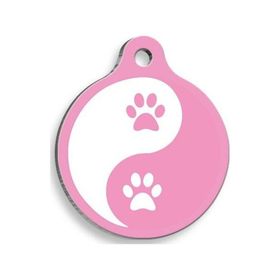 Pet Tag Art Qr Smart ID Pembe Zen Pati Kedi ve Köpek Künyesi