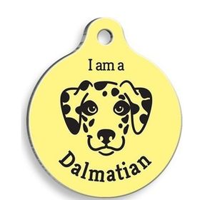 Pet Tag Art Sarı Dalmaçyalı Yuvarlak Small 2.5 cm Köpek Künyesi