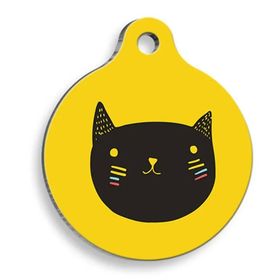 Pet Tag Art Sarı Yuvarlak Köpek Künyesi