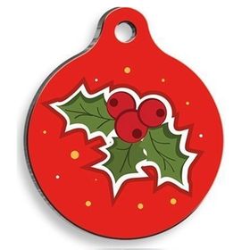 Pet Tag Art Small 2,5 cm Christmas Serisi Berry Yuvarlak Kedi Ve Köpek Künyesi