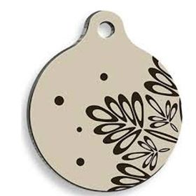Pet Tag Art Small 2,5 cm Christmas Serisi Grey Pine Tree Yuvarlak Kedi Ve Köpek Künyesi