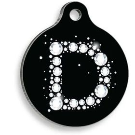 Pet Tag Art Taşlı D Harfi Yuvarlak Large 3.8 cm Kedi Ve Köpek Künyesi