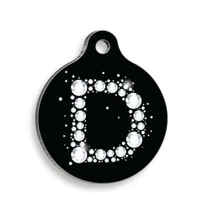 Pet Tag Art Taşlı D Harfi Yuvarlak Small 2.5 cm Kedi Ve Köpek Künyesi