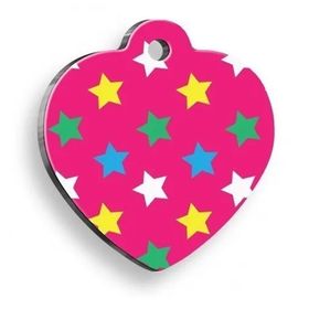 Pet Tag Art Yıldızlar Kalp Şekilli Medium 3.2x3.5 cm Kedi Ve Köpek Künyesi