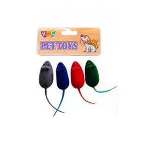 Pet Toy's Öten Fare Çok Renkli 4'lü Kedi Oyuncağı