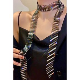 Petek Aksesuar Rhinestone Kravat Gerdanlık