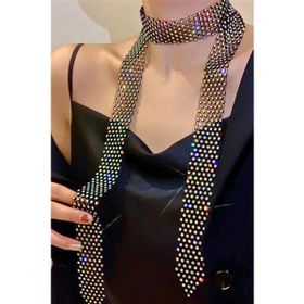 Petek Aksesuar Rhinestone Kravat Gerdanlık
