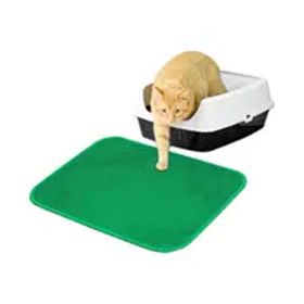 Petfan Dikdörtgen Yeşil Çift Katmanlı Kedi Kumu Paspası