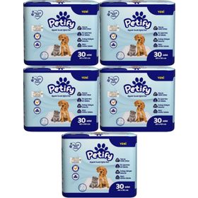 Petify 60x90 cm 5x30 Adet Evcil Hayvan Tuvalet Eğitim Pedi