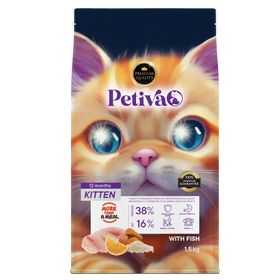 Petiva 1,5 kg Yavru Kediler İçin Balık Etli Kuru Kedi Maması