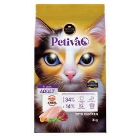 Petiva 3 kg Yetişkin Kediler İçin Tavuk Etli Kuru Kedi Maması