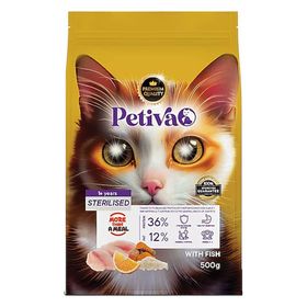 Petiva Kısırlaştırılmış 500 gr Yetişkin Kediler İçin Balık Etli Kuru Kedi Maması