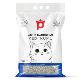 Petlebi Aktif Karbonlu Parfümsüz İnce Taneli Topaklanan 10 lt Bentonit Kedi Kumu