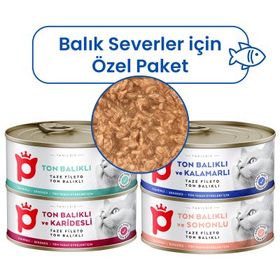 Petlebi Sos İçinde Fileto Etli Özel Balık Serisi Karışık Çeşitli 4x70 gr Kedi Konservesi