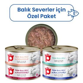 Petlebi Sos İçinde Fileto Etli Özel Balık Serisi Karışık Çeşitli 4x70 gr Kedi Konservesi