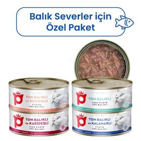Petlebi Sos İçinde Fileto Etli Özel Balık Serisi Karışık Çeşitli 4x70 gr Kedi Konservesi