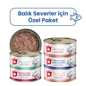 Petlebi Sos İçinde Fileto Etli Özel Balık Serisi Karışık Çeşitli 5x70 gr Kedi Konservesi