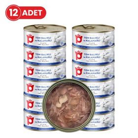 Petlebi Sos İçinde Fileto Taze Ton Balıklı ve Kalamarlı 12x70 gr Kedi Konservesi