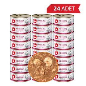 Petlebi Sos İçinde Fileto Taze Ton Balıklı ve Karidesli 24x70 gr Kedi Konservesi