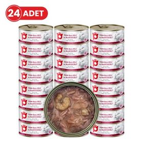 Petlebi Sos İçinde Fileto Taze Ton Balıklı ve Karidesli 24x70 gr Kedi Konservesi