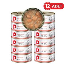 Petlebi Sos İçinde Parça Taze Somonlu 12x70 gr Kedi Konservesi