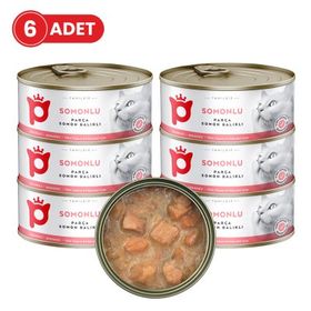 Petlebi Sos İçinde Parça Taze Somonlu 6x70 gr Kedi Konservesi