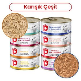 Petlebi Sos İçinde Taze Balıklı ve Tavuk Etli Karışık Çeşitli 8x70 gr Kedi Konservesi
