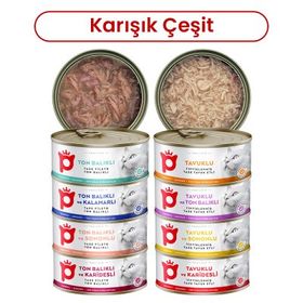 Petlebi Sos İçinde Taze Balıklı ve Tavuk Etli Karışık Çeşitli 8x70 gr Kedi Konservesi