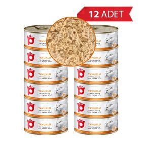 Petlebi Sos İçinde Tiftiklenmiş Taze Tavuk Etli 12x70 gr Kedi Konservesi