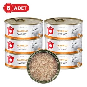 Petlebi Sos İçinde Tiftiklenmiş Taze Tavuk Etli 6x70 gr Kedi Konservesi