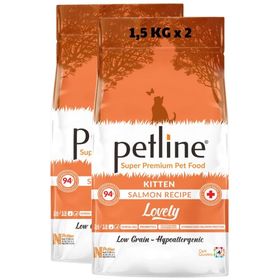 Petline Lovely Kitten Düşük Tahıllı Somonlu 2x1.5 kg Yavru Kuru Kedi Maması