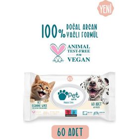 Petlove 60 Adet Evcil Hayvan Temizleme Mendili