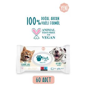 Petlove 60 Adet Evcil Hayvan Temizleme Mendili