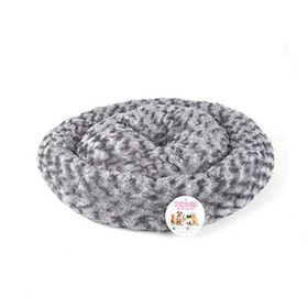Petpretty 55x55 cm Gri Kedi ve Köpek Peluş Simit Yatak