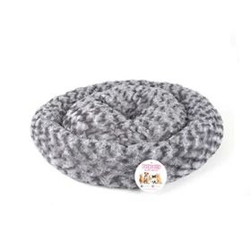 Petpretty 55x55 cm Gri Kedi ve Köpek Peluş Simit Yatak