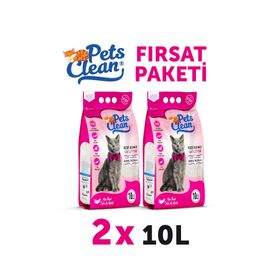 Pets Clean 2x10 lt Bebek Pudralı Kedi Kumu