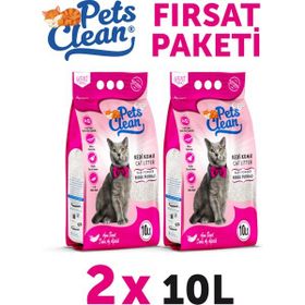 Pets Clean 2x10 lt Bebek Pudralı Kedi Kumu