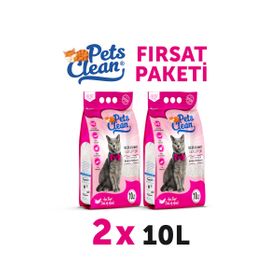Pets Clean 2x10 lt Bebek Pudralı Kedi Kumu