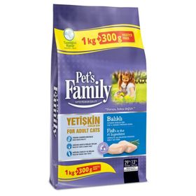 Pet's Family Balıklı Yetişkin 1000 + 300 gr Kedi Maması