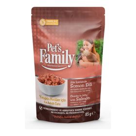 Pet's Family Pouch Somonlu Jöleli 85 gr Yetişkin Kedi Maması