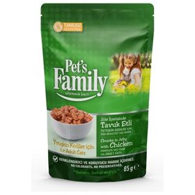 Pet's Family Pouch Tavuklu Jöleli 85 gr Yetişkin Kedi Maması