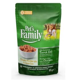 Pets Family Pouch Yetişkin Tavuklu 85 gr Yaş Mama