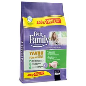 Pet's Family Tavuklu 400 + 100 gr Yetişkin Kedi Maması