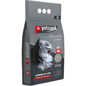 Petsand 2x10 lt Aktif Karbonlu Grey Kedi Kumu